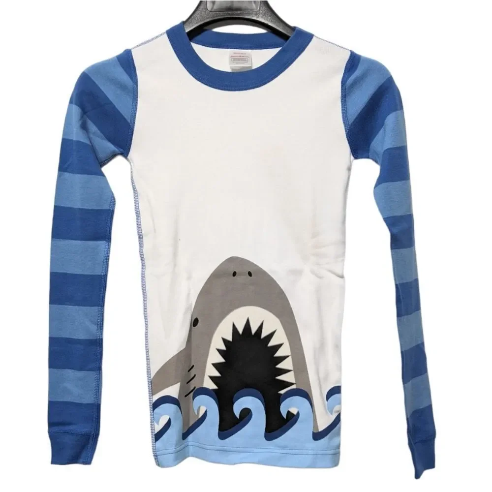 NWT HANNA ANDERSSON Big Smile Shark Long John Pajamas